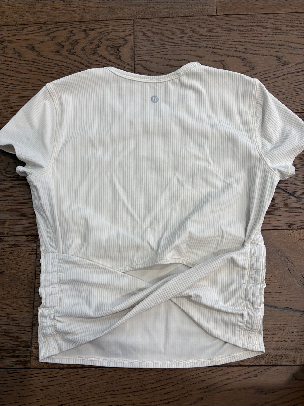 Lululemon All It Takes Back Twist Ribbed Short Sleeve Shirt Cream - Picture 4 of 6